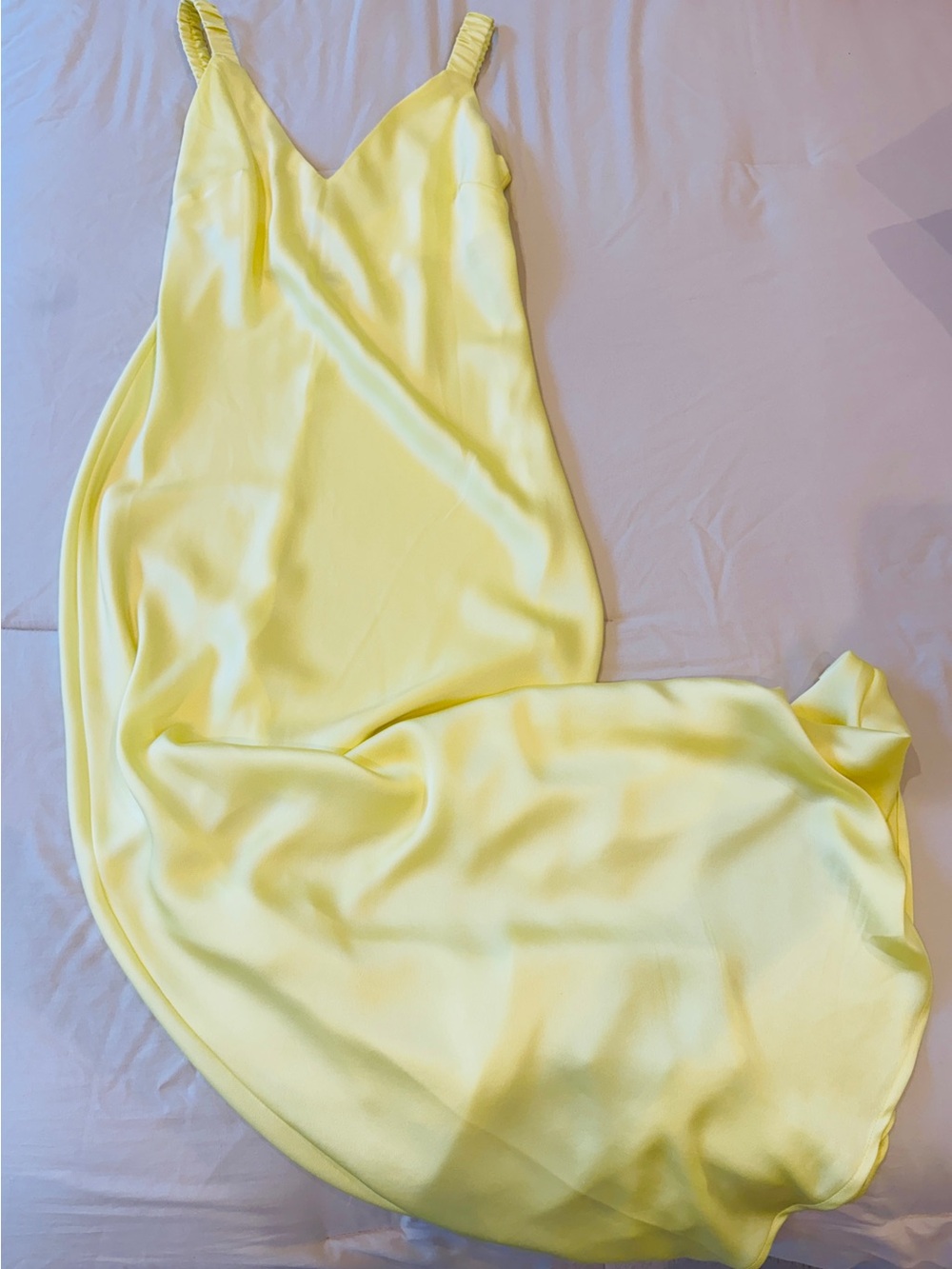 a new day (Zara inspired) Pale Yellow Satin Slip Dress